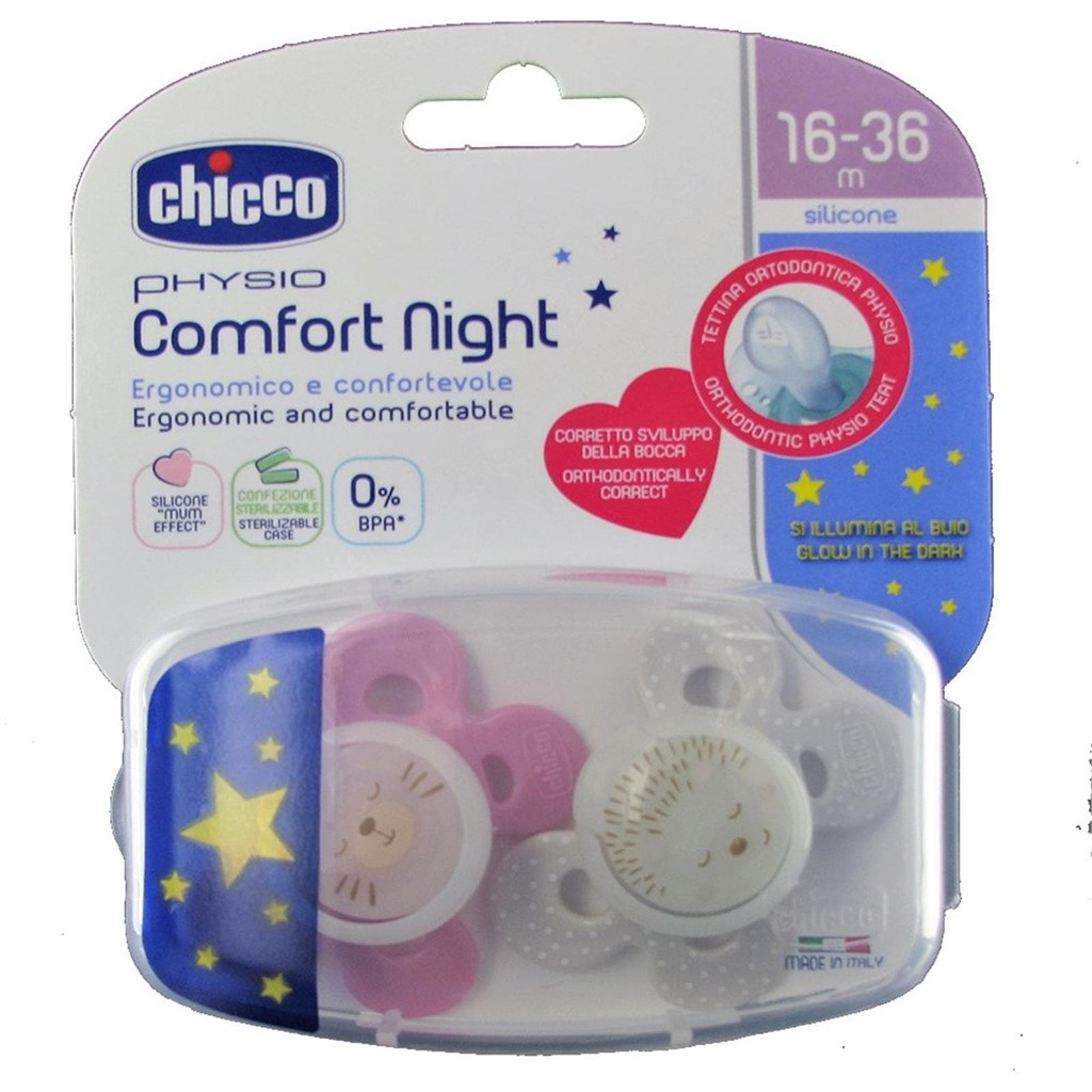 Foto 1 Chupete Physio Comfort silicona niña 16-36 m (2 unid) de Chicco