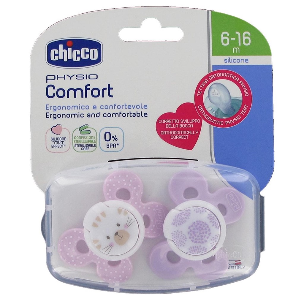 Foto 2 Chupete Physio Comfort silicona niña 6-16 m (2 unid) de Chicco