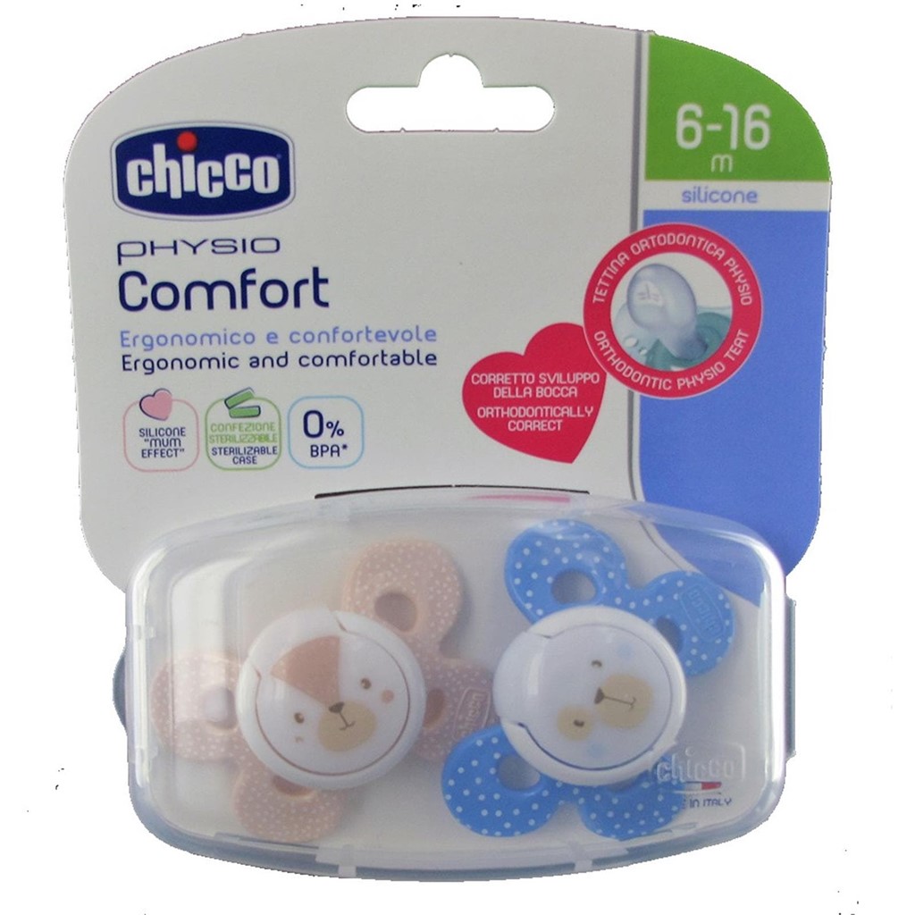 Foto 1 Chupete Physio Comfort silicona niño 6-16 m (2 unid) de Chicco